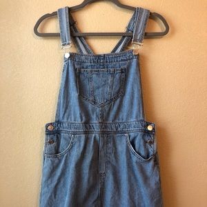 Denim overalls dress